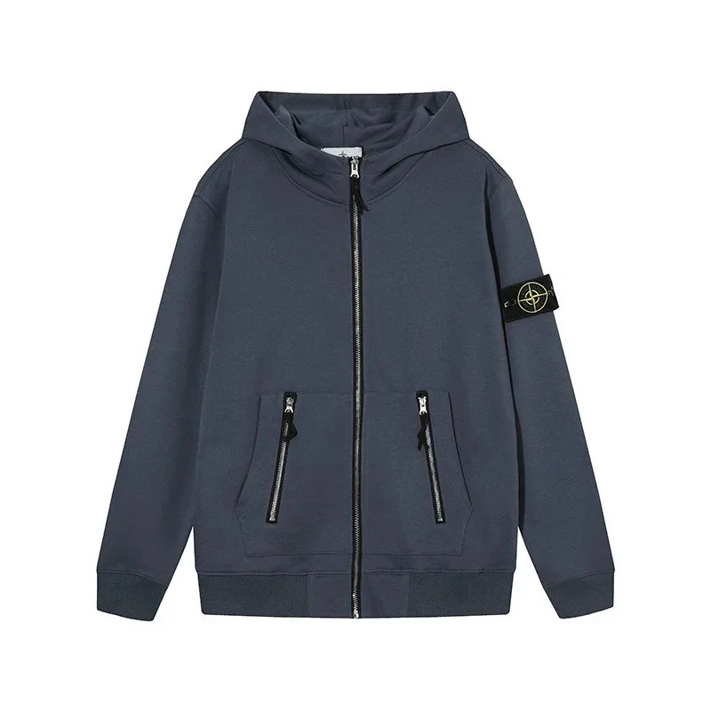 Stone Island 68-15 Navy Hoodie with Zipper