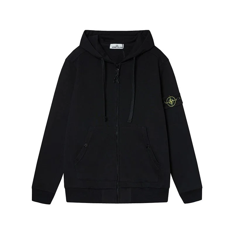 Stone Island 68-15 Black Hoodie with Logo Patch