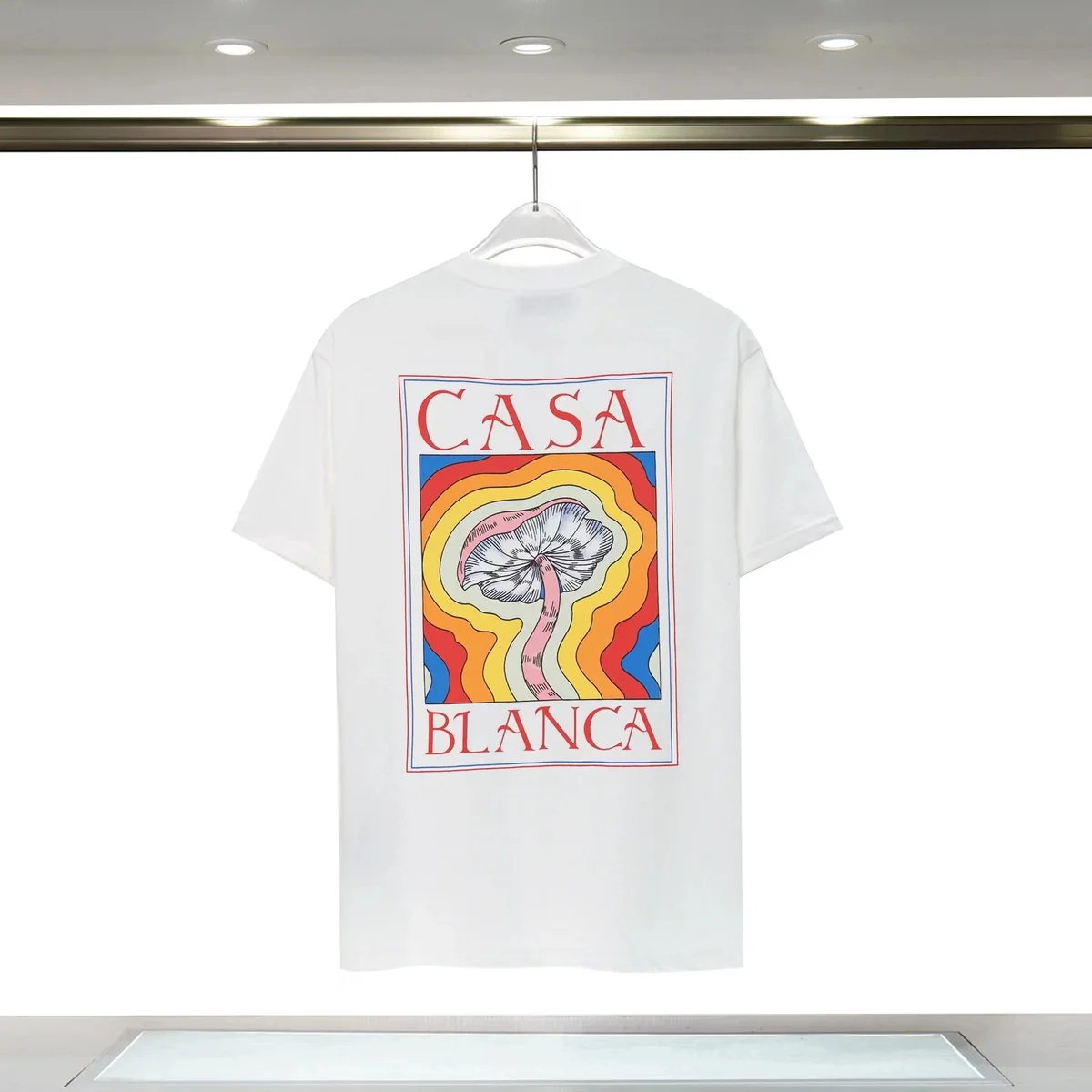 Casa Blanca Mushroom Print T-Shirt White