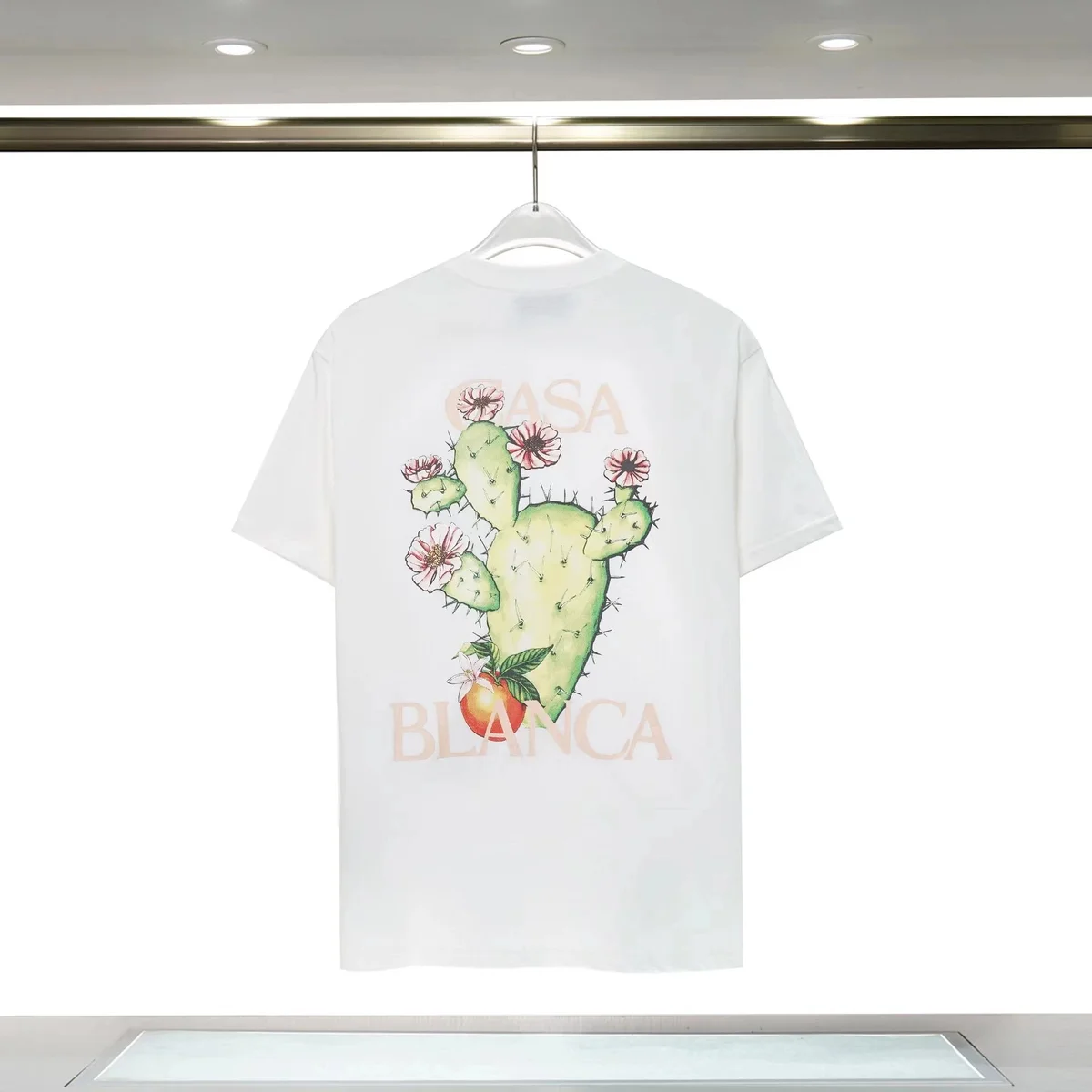 Casa Blanca White Cactus Print T-Shirt