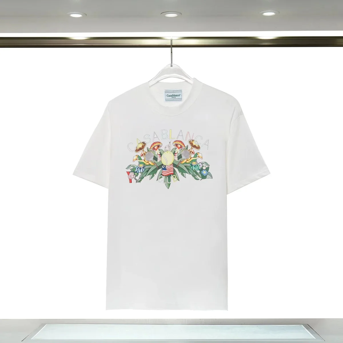 Casablanca Club White Floral T-Shirt