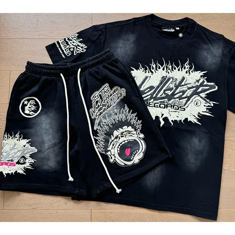 Hellstar Studios Black Flame Graphic Co-ord Set