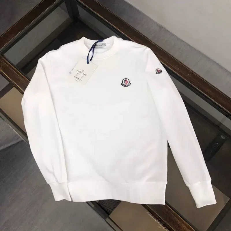 Moncler White Logo Crewneck Sweatshirt