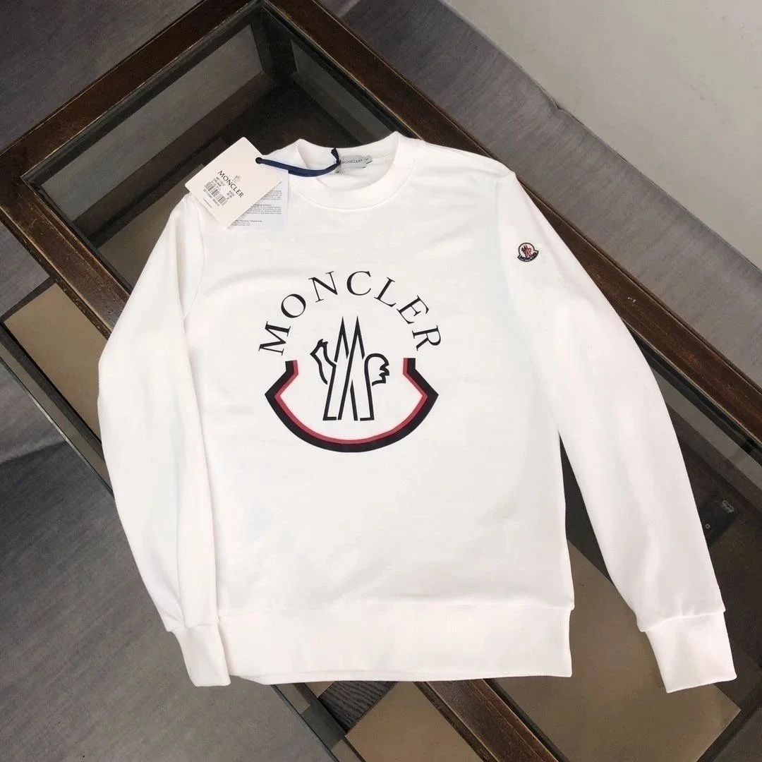Moncler White Logo Crewneck Sweatshirt