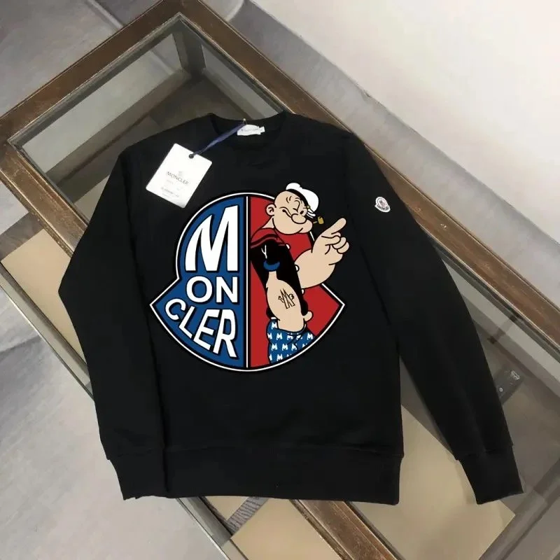 Moncler Popeye Graphic Crewneck Sweatshirt Black