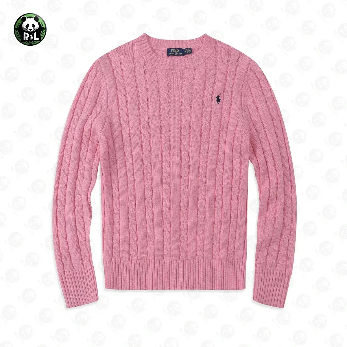 Polo Ralph Lauren Cable Knit Sweater Pink Solid Top