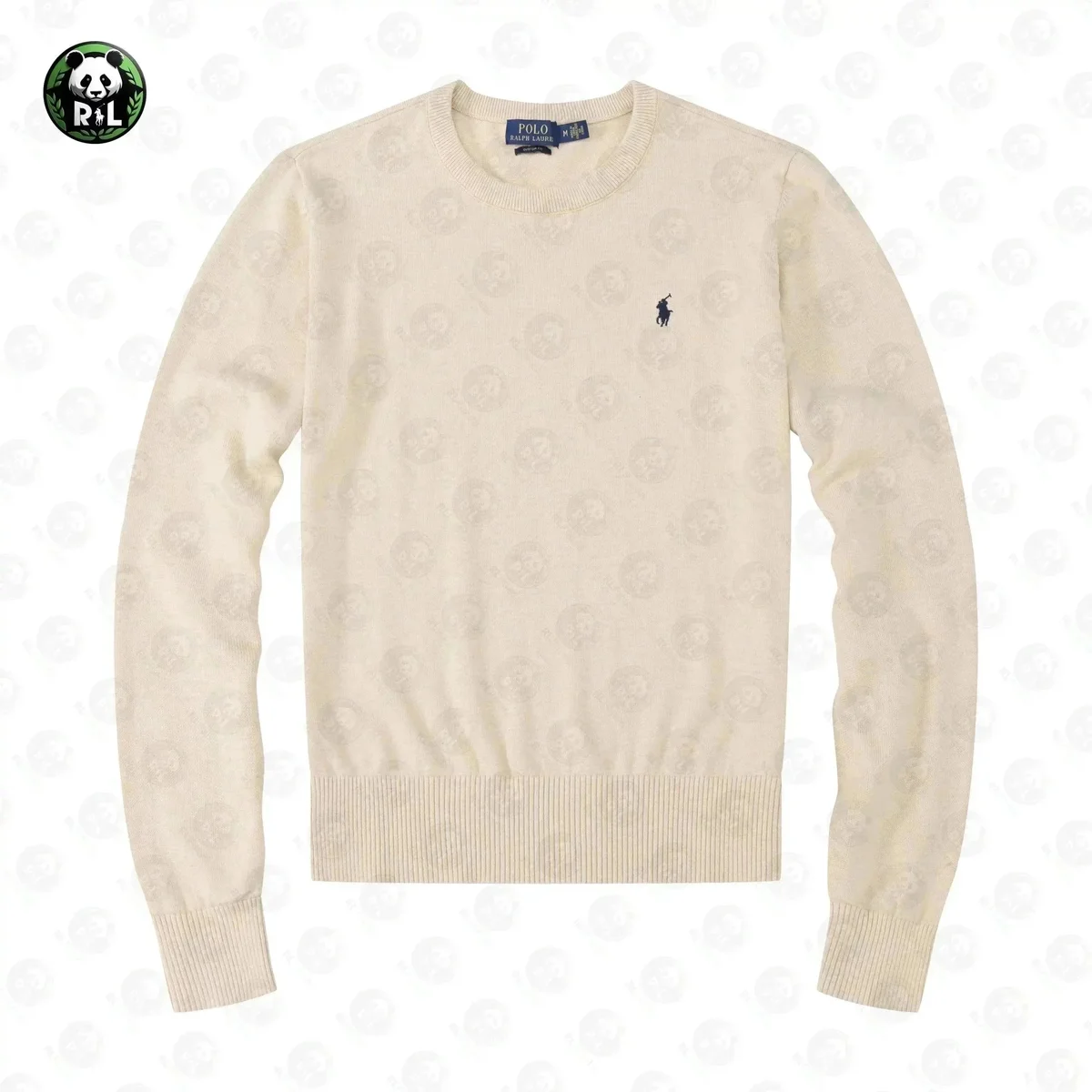 Polo Ralph Lauren Skull Print Crewneck Sweater Cream