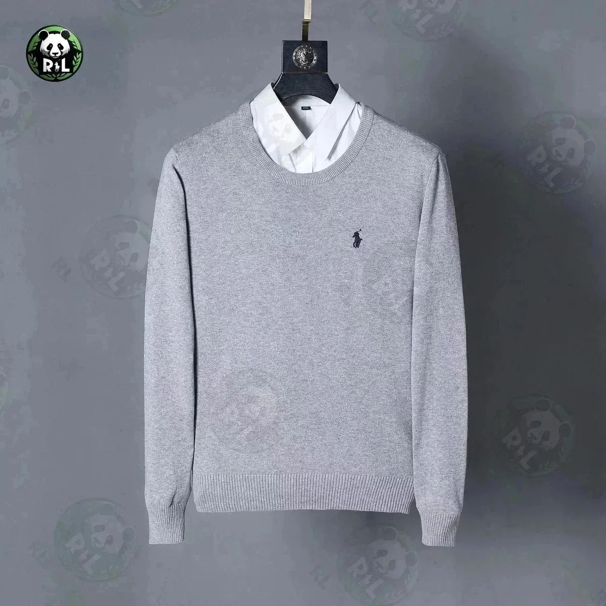 Ralph Lauren Grey Polo Pony Knit Sweater