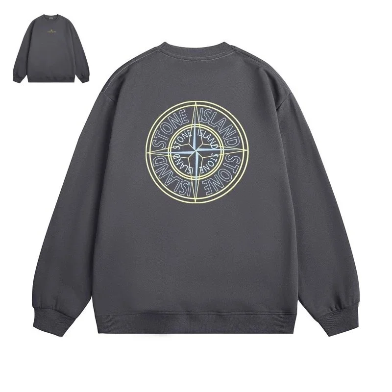 Stone Island 68-15 Compass Logo Sweater in Dark Grey