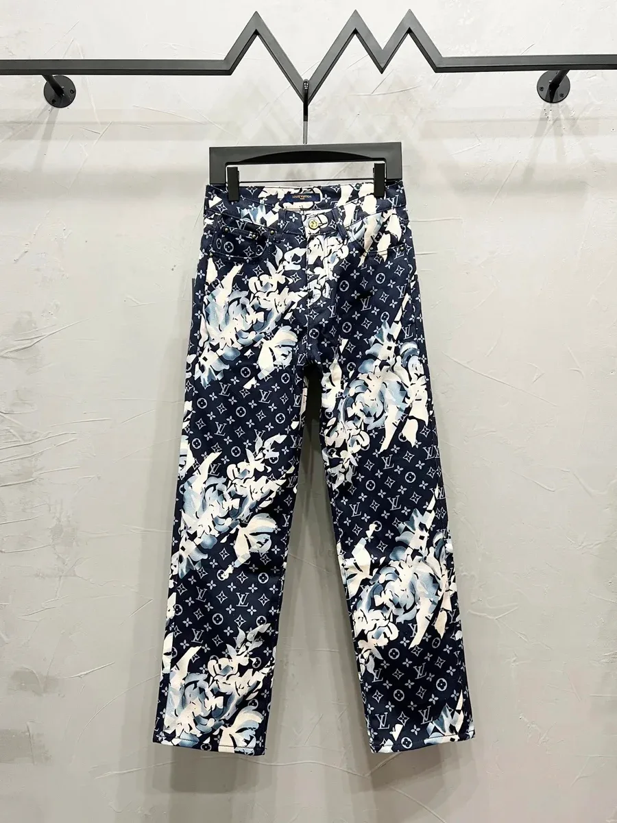 Louis Vuitton Neverfull Floral Print Jeans