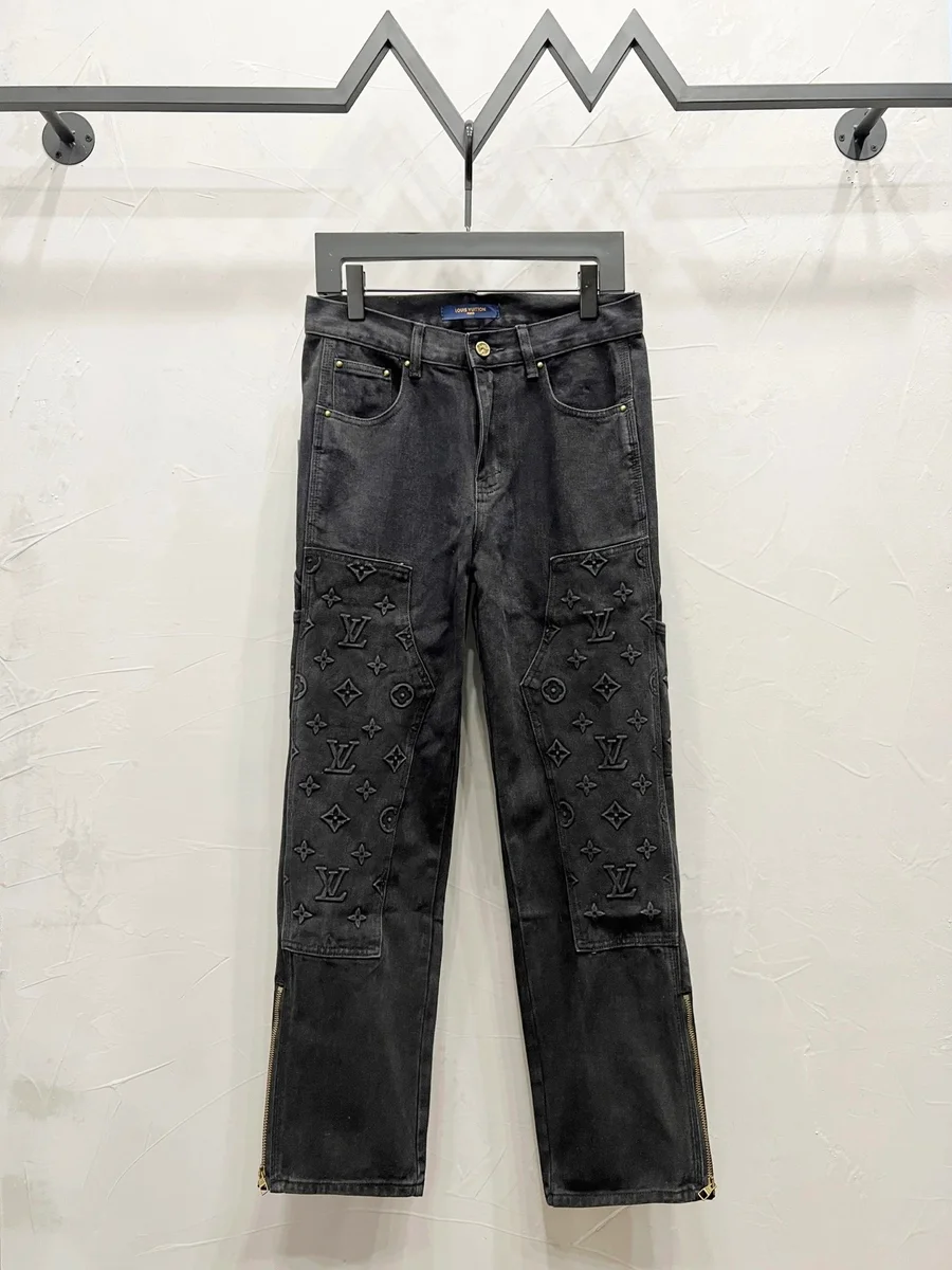 Louis Vuitton Neverfull Embossed Jeans Black