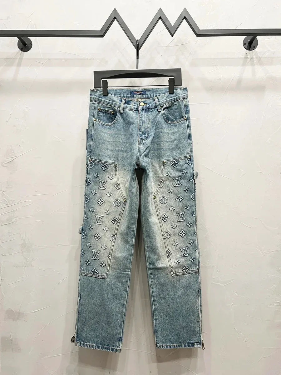 Louis Vuitton Neverfull Painter Jeans Light Blue