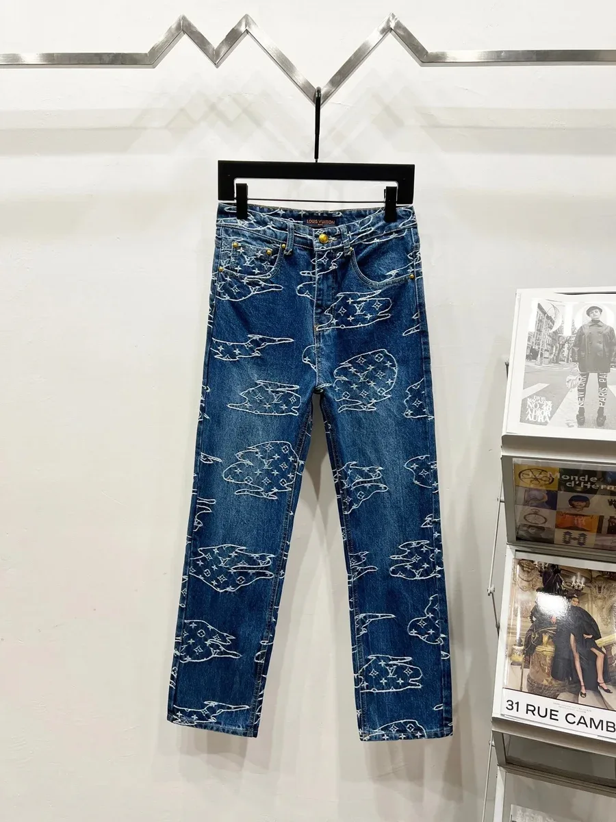 Louis Vuitton Cloud Print Jeans Blue