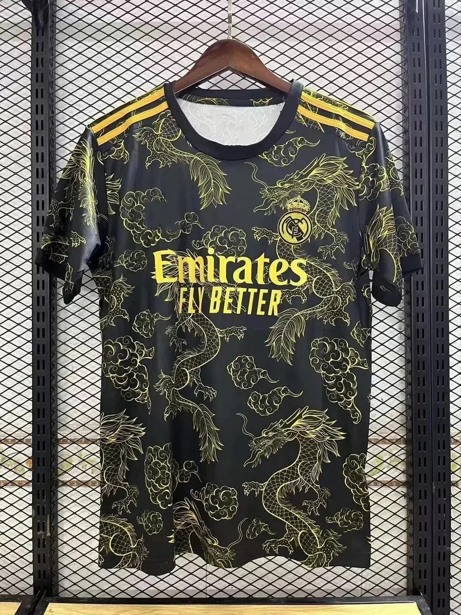 Adidas Real Madrid Gold Dragon Jersey Black