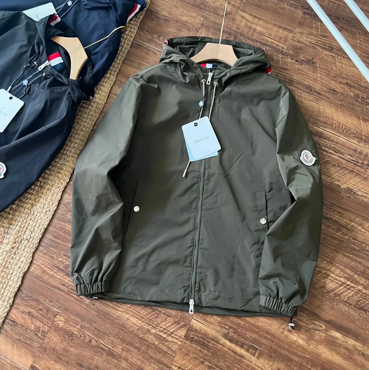 Moncler Olive Hooded Windbreaker Jacket