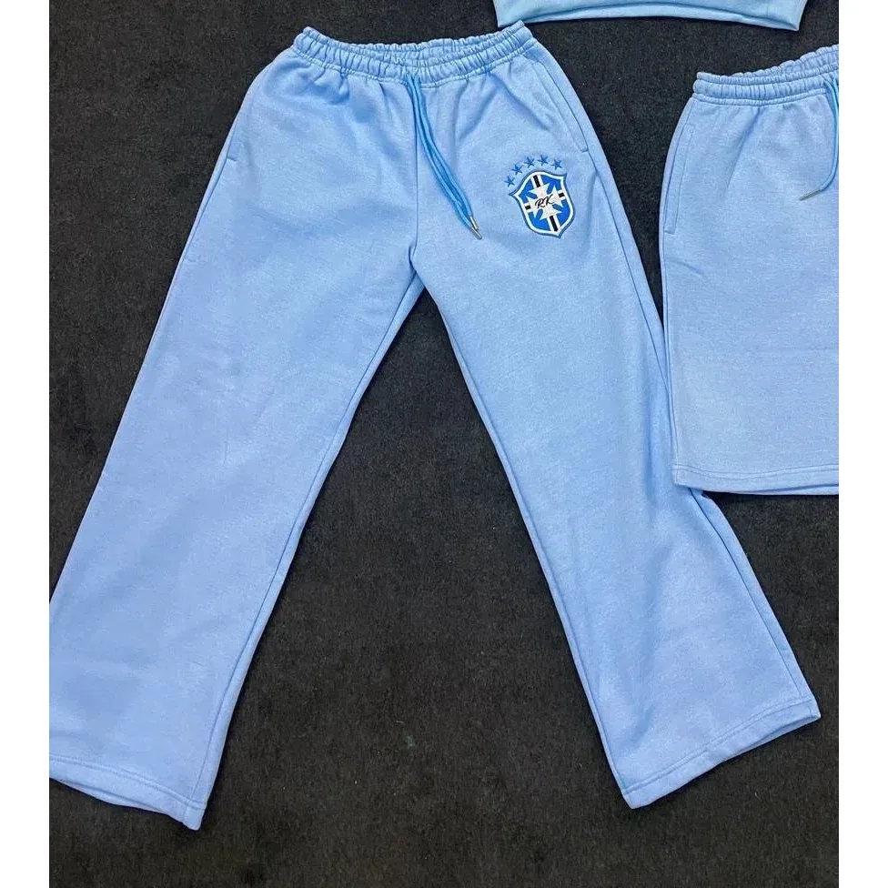 Light Blue Embroidered Sweatpants BB-005 Bottoms