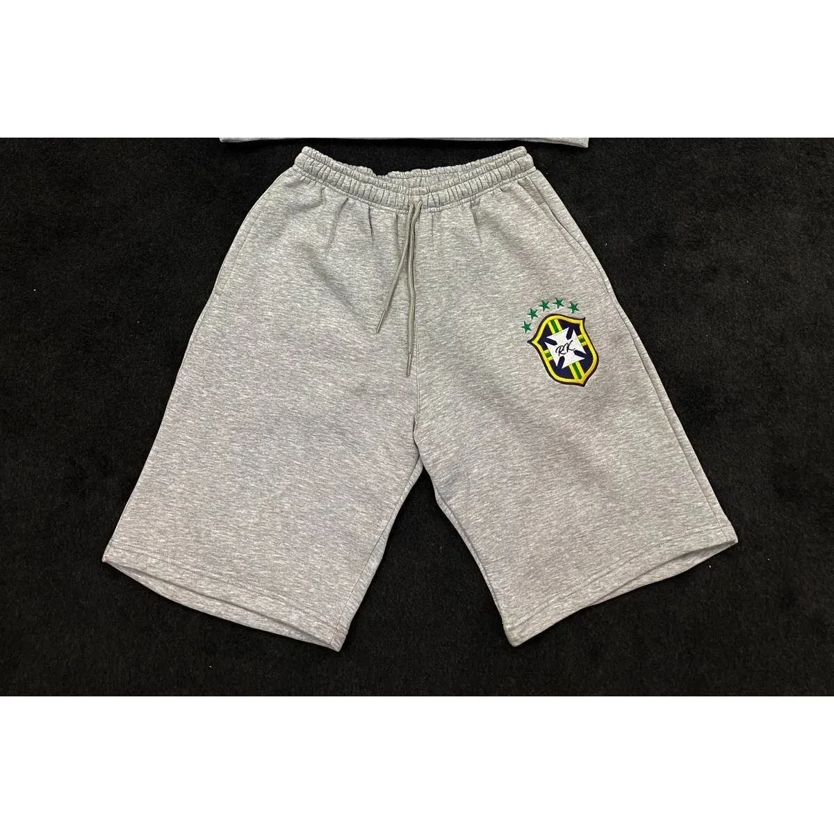 Gray Brazil Crest Sweat Shorts