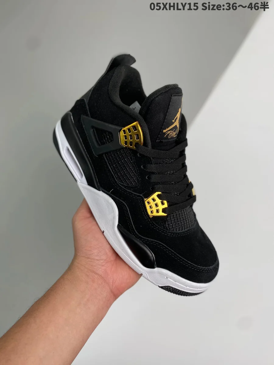 Nike Air Jordan 4 Black Gold Sneakers