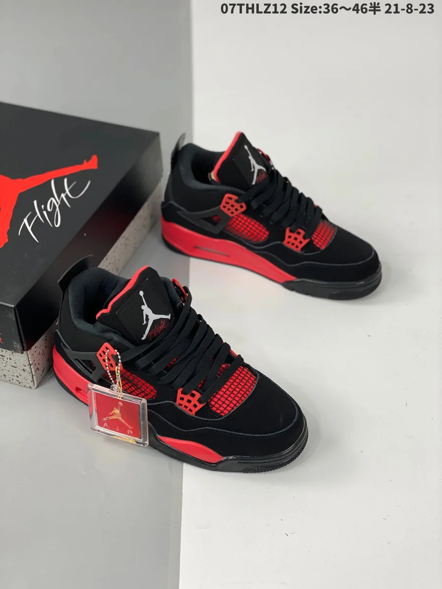 Nike Air Jordan 4 Black Red Sneakers