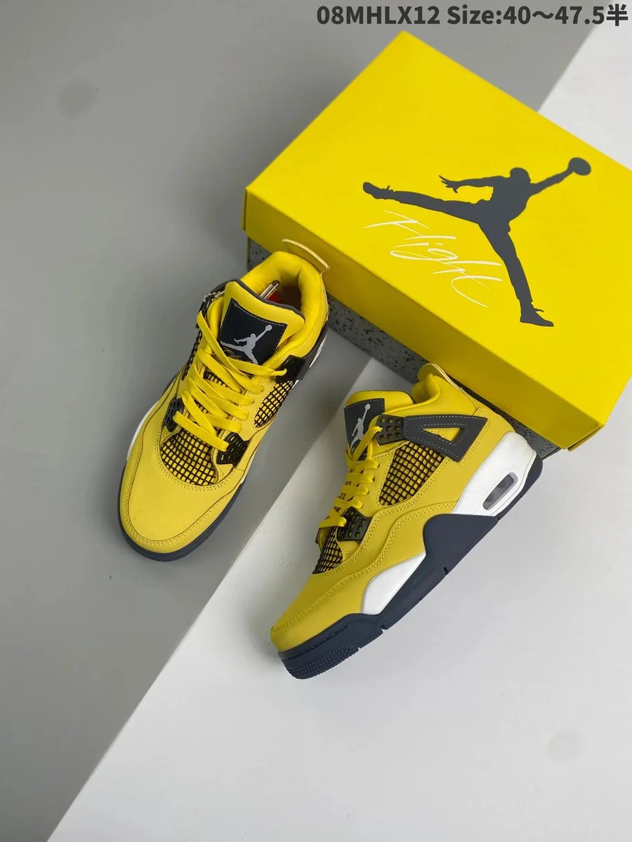 Air Jordan Air Jordan 4 '03 Sail Yellow Basketball Sneakers