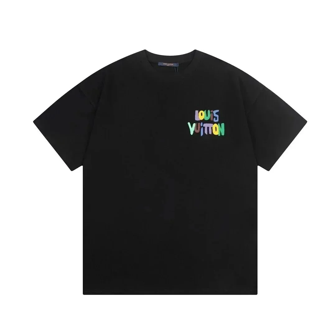 Louis Vuitton Black Multi-Color Logo T-Shirt