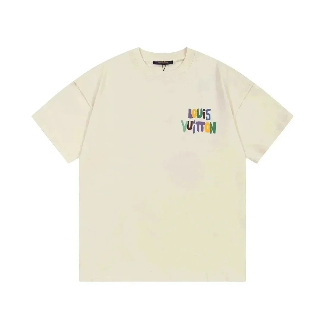Louis Vuitton Multicolor Logo T-Shirt Cream