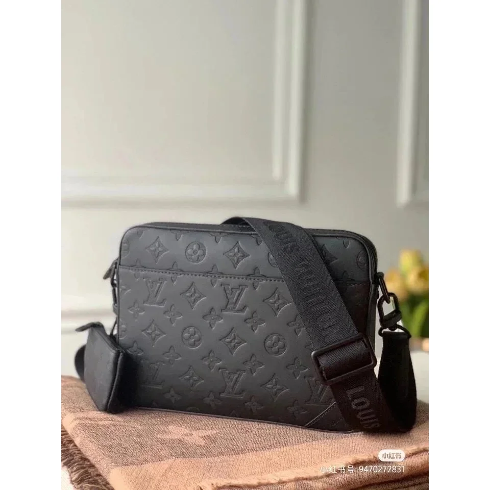 Louis Vuitton Tabi Monogram Embossed Shoulder Bag Black