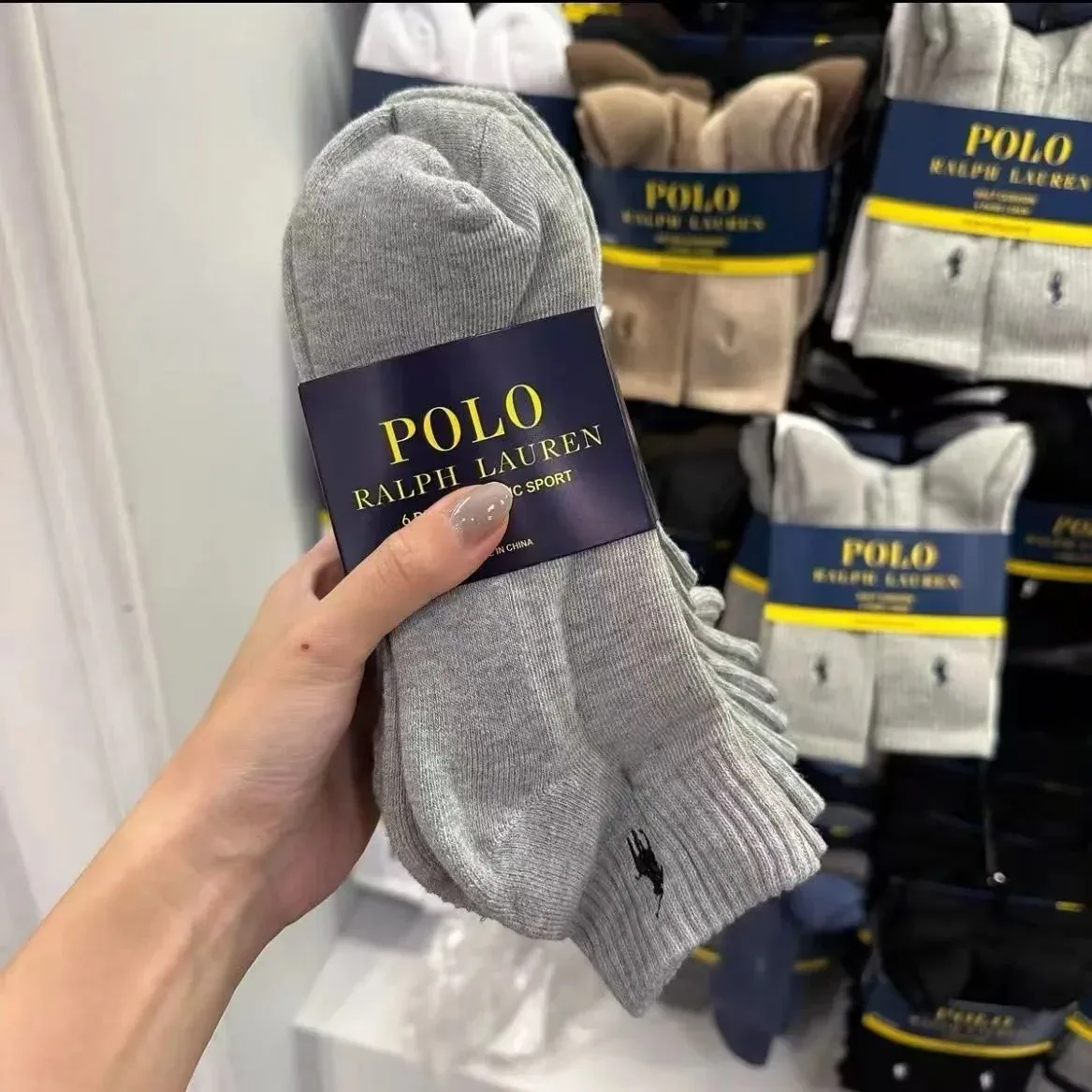 Polo Ralph Lauren DD005(6 pairs) Grey Sport Socks