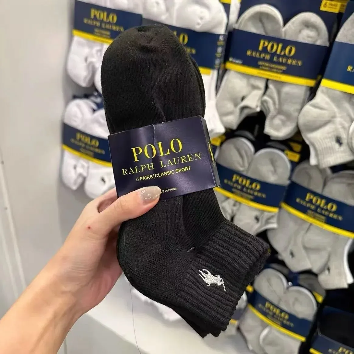 Polo Ralph Lauren Classic Sport Black Socks (6 pairs)