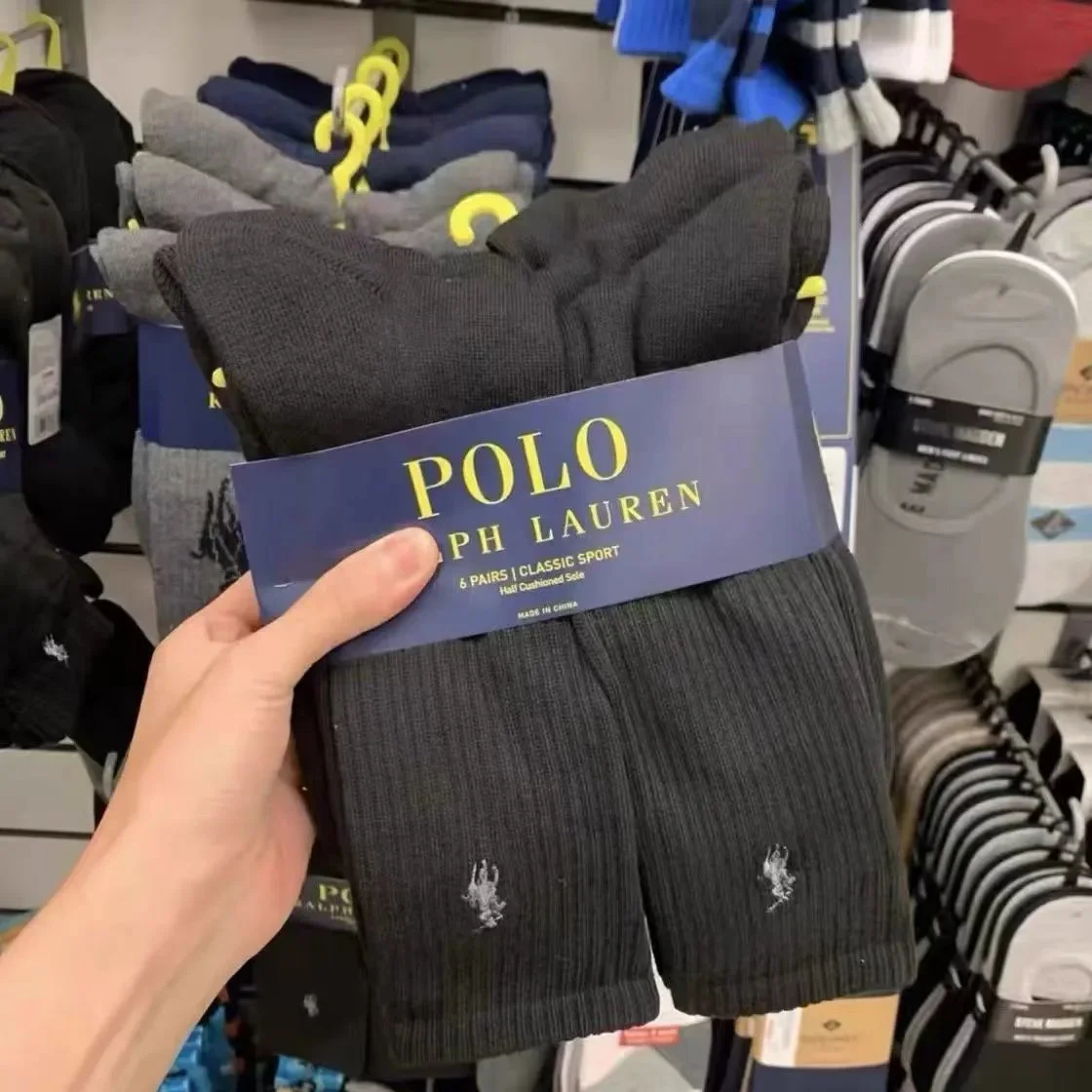 Polo Ralph Lauren DD007 Classic Sport Black Socks