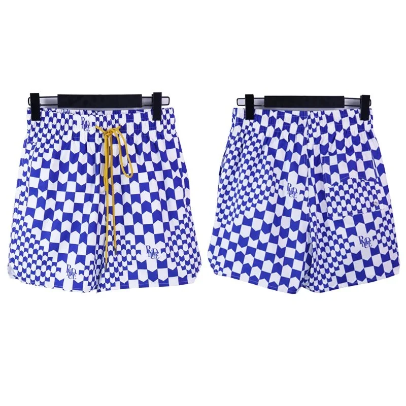 20 Blue Grid Shorts Casual Shorts