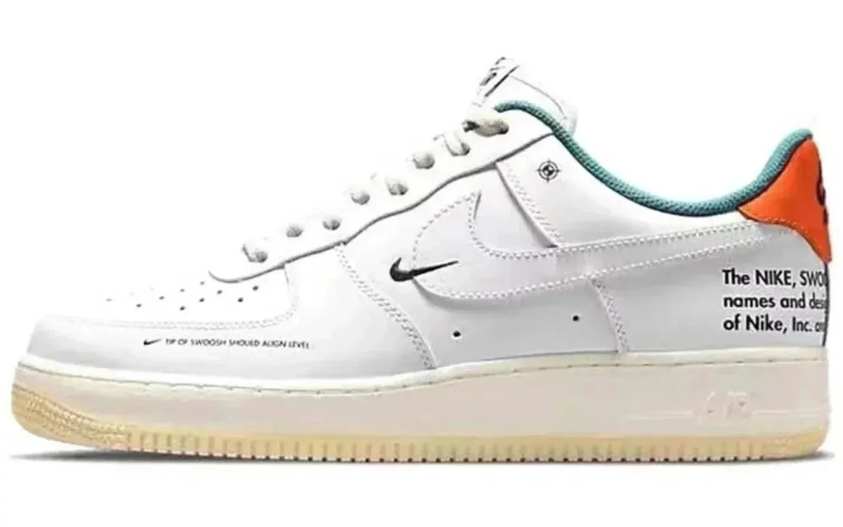 Nike Air Force 1 AF1 White Green Orange DM0970-111 Sneakers