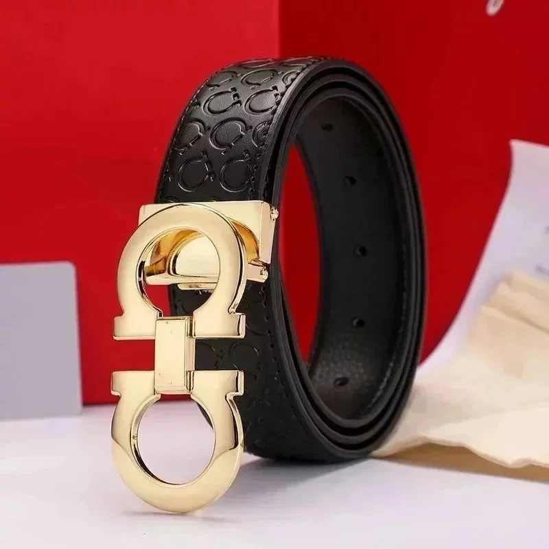 Ferragamo Gancini Black Leather Belt
