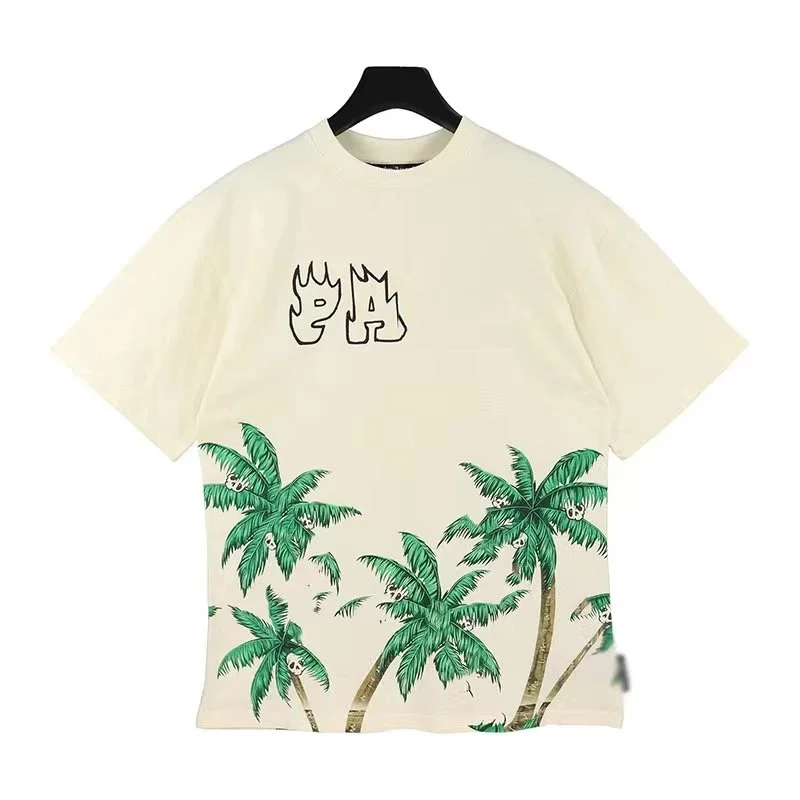 Palm Angels Palm T-Shirt Cream Tropical Print