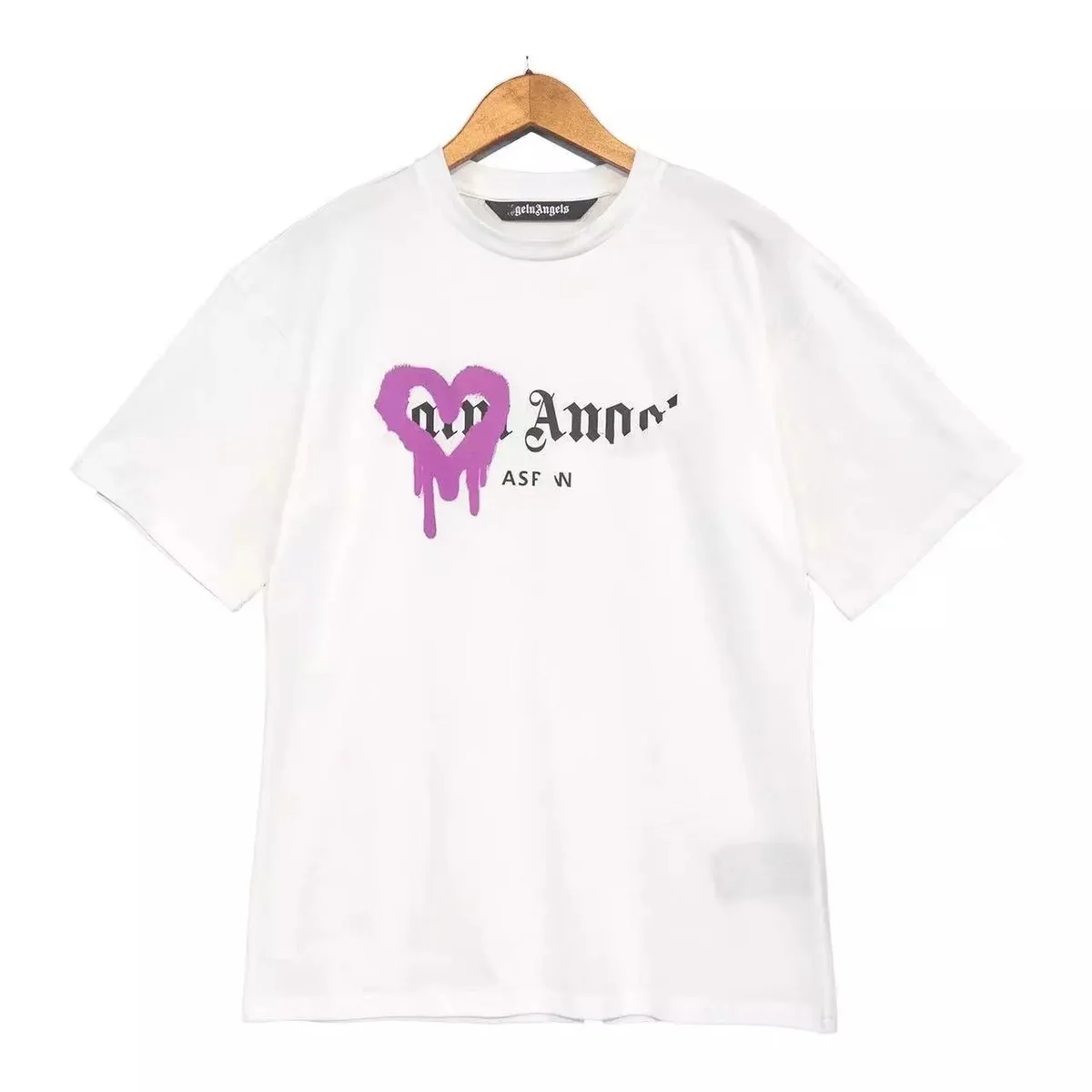 Palm Angels White Heart Print T-Shirt