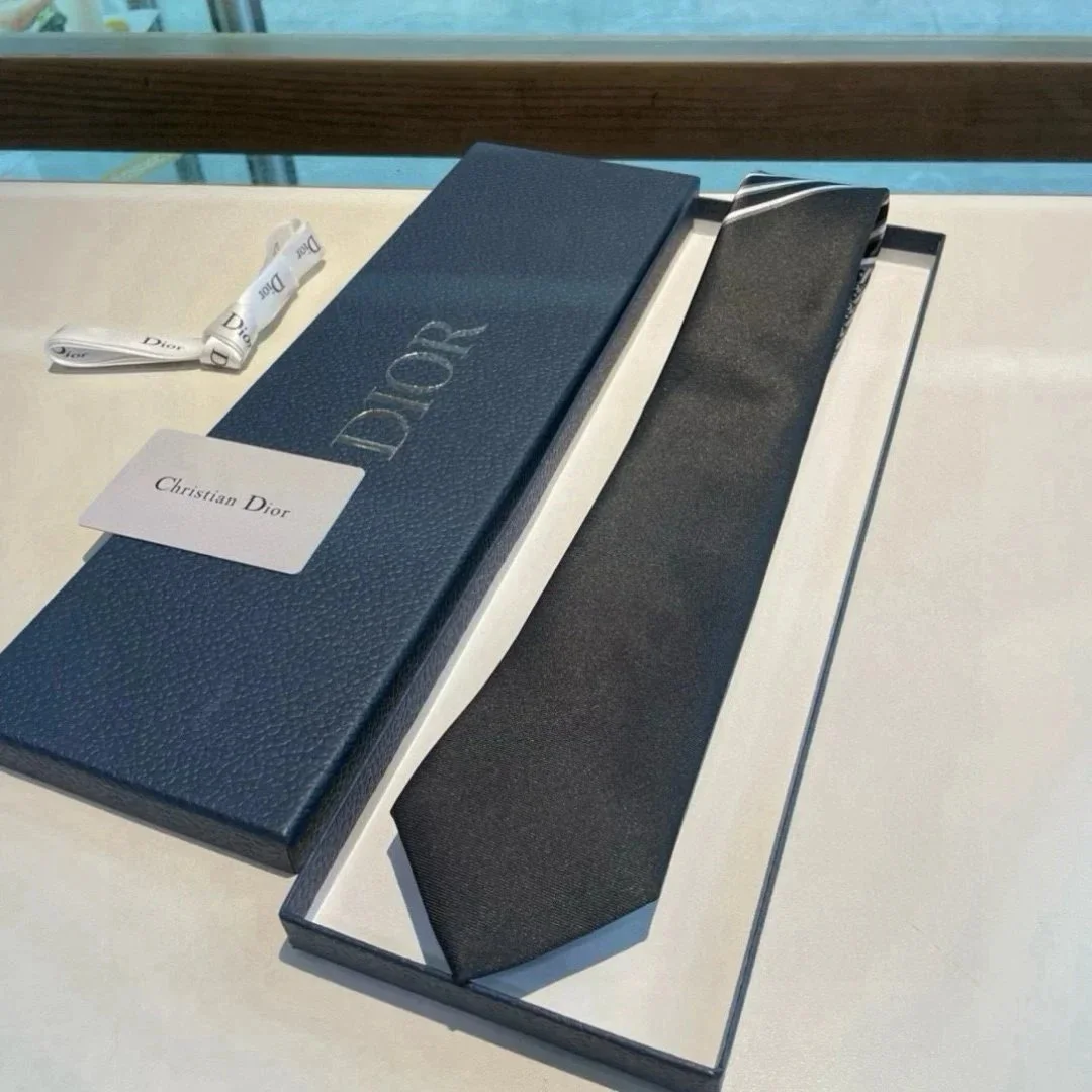 Christian Dior Black Silk Tie
