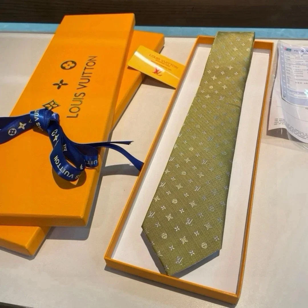 Louis Vuitton Monogram Silk Tie Olive