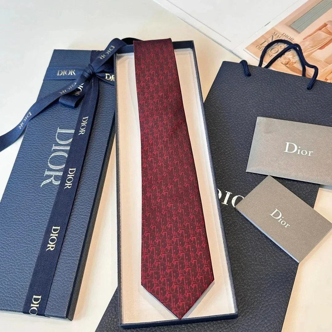Dior Classic Logo Burgundy Tie