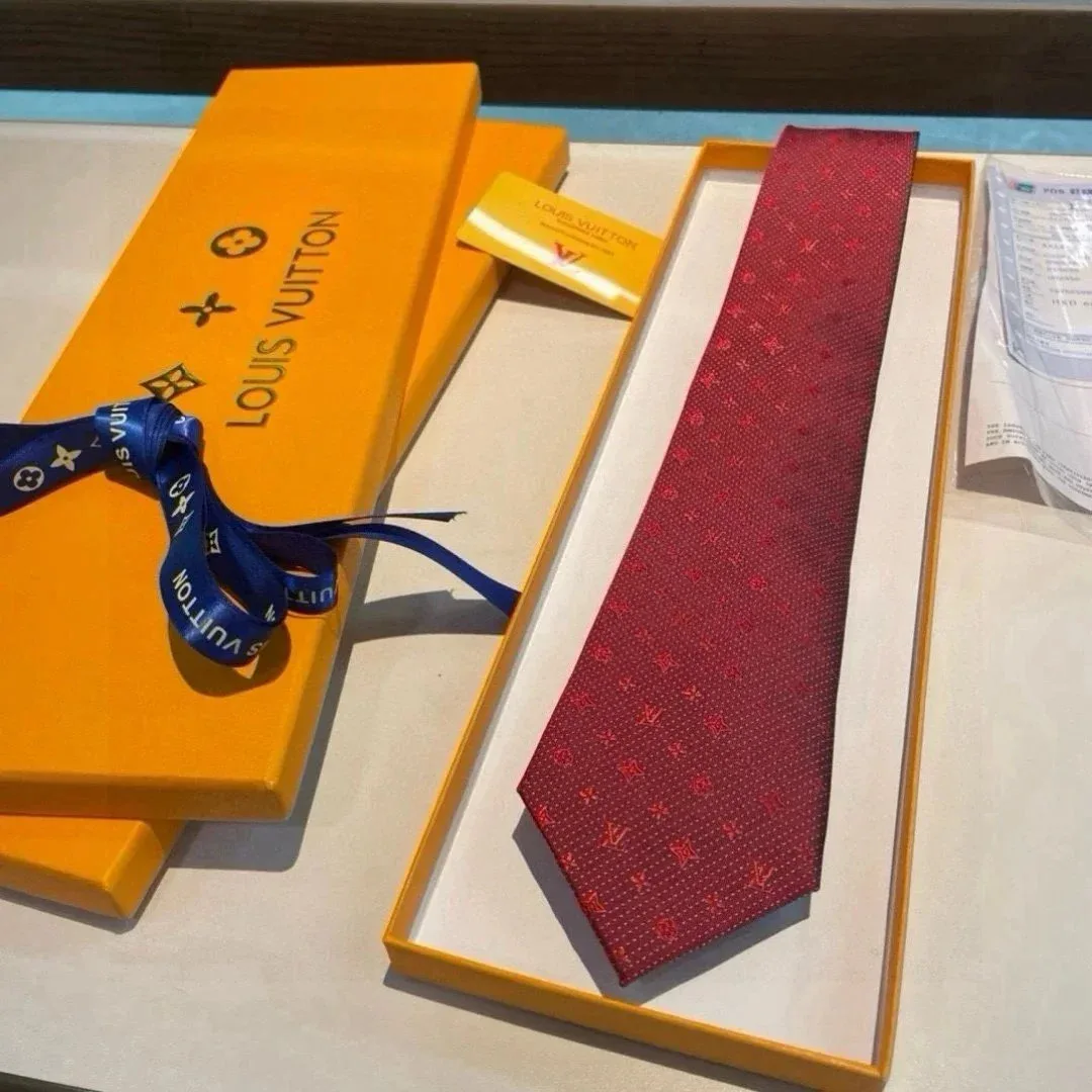 Louis Vuitton Monogram Silk Tie Red