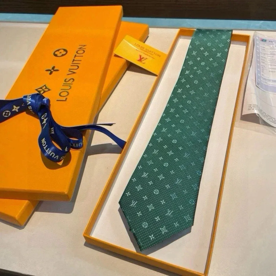 Louis Vuitton Monogram Silk Tie Green