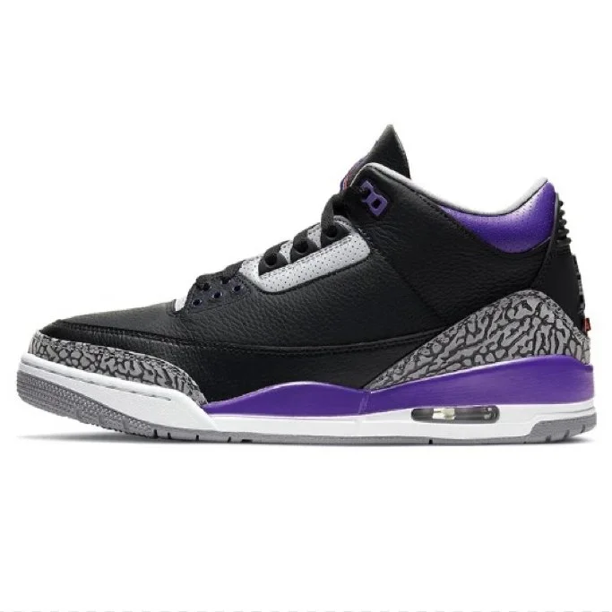 Nike Air Jordan 3 Black Purple Sneakers