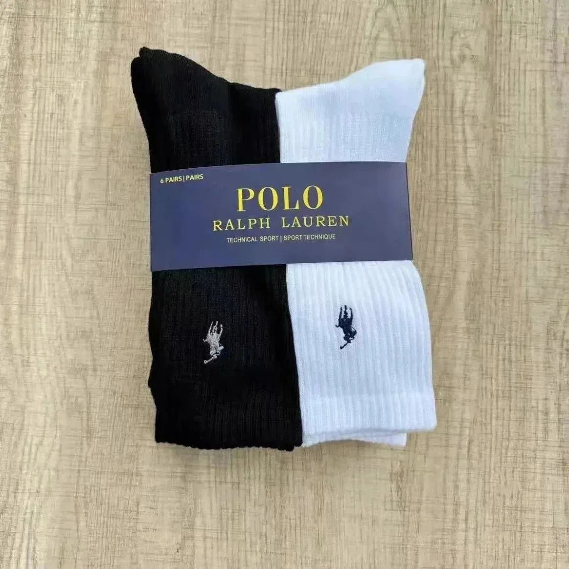 Polo Ralph Lauren Technical Sport Socks Black/White 6-Pack