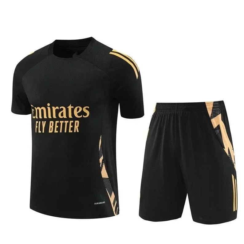 Adidas Classic Football Black & Gold Jersey Set