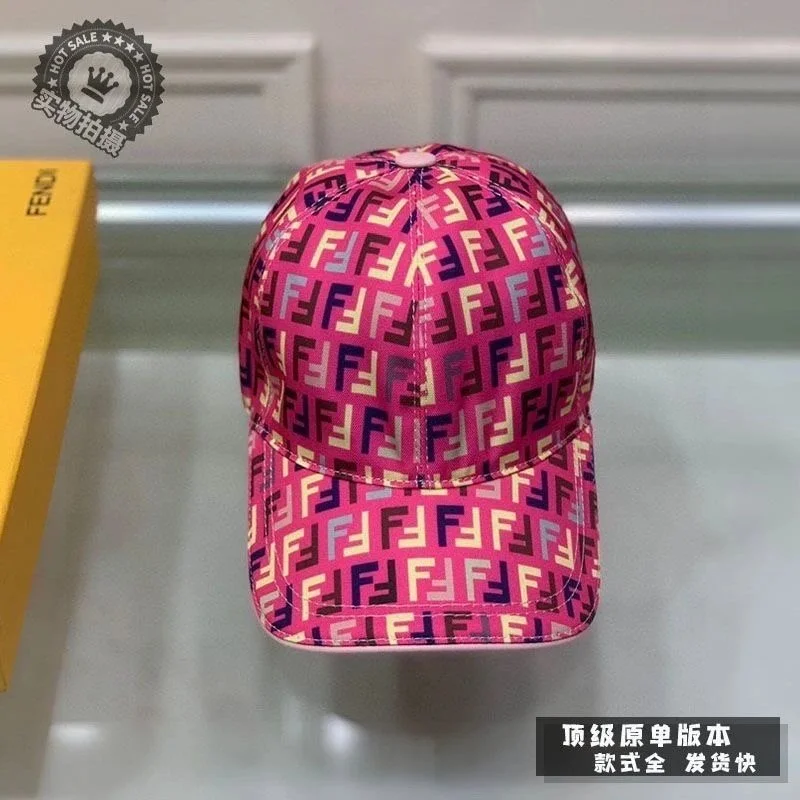 Fendi Fendi High Version9 Pink Logo Cap