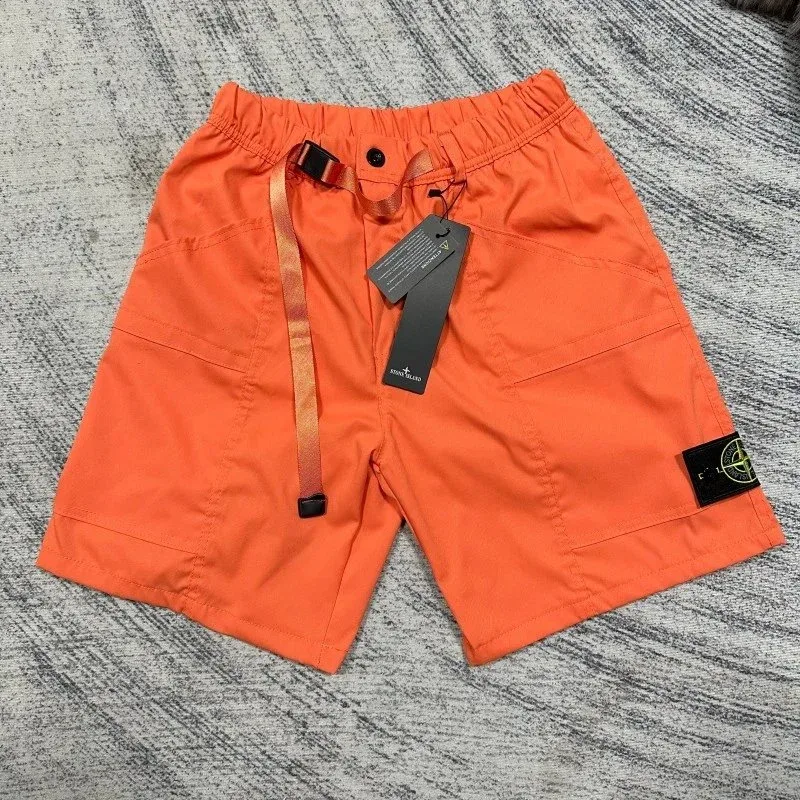 Stone Island 68-15 Orange Cargo Shorts