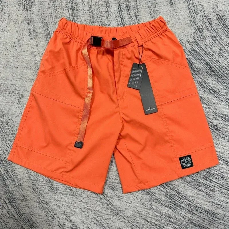 Stone Island 68-15 Orange Cargo Shorts