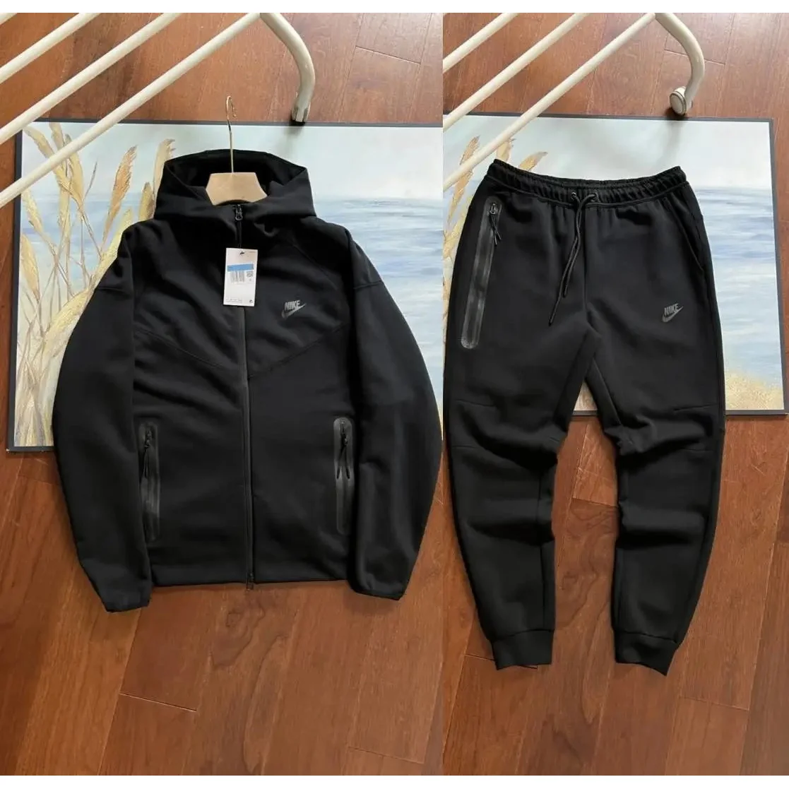 Nike Tech Fleece Black Tracksuit Set