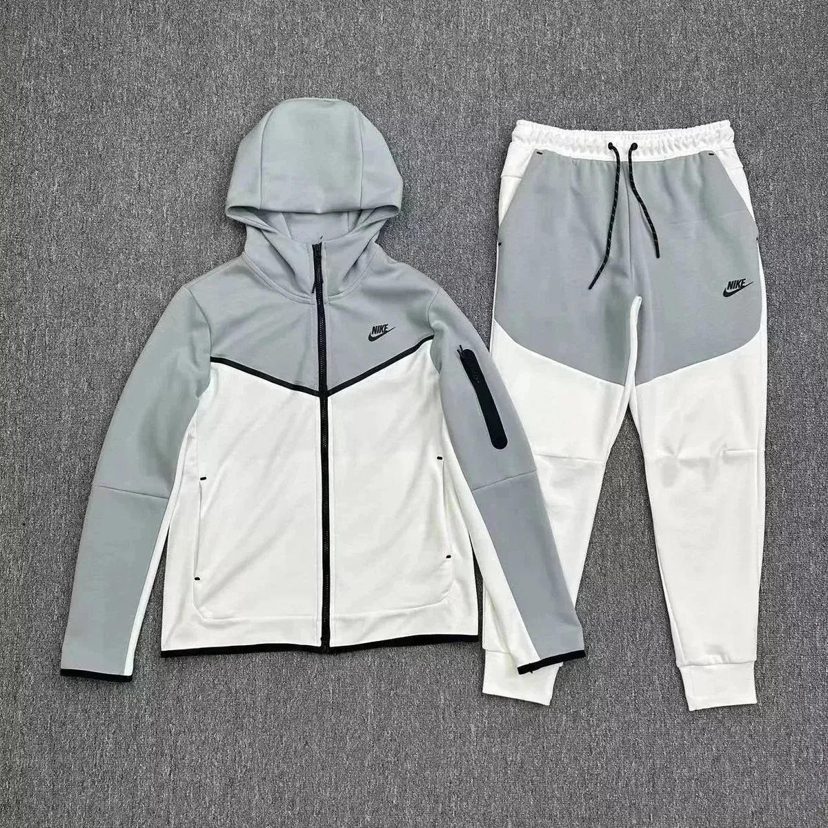 Nike Tech Fleece Grey/White Tracksuit Set