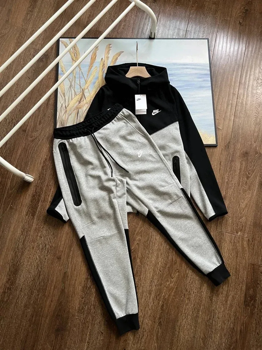 Nike Tech Fleece Grey/Black Tracksuit Set