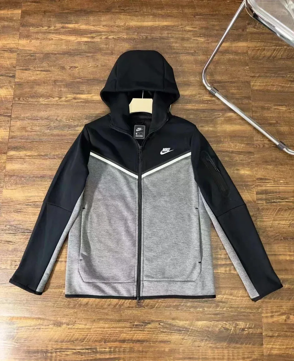 Nike Tech Fleece Black/Heather Grey Hoodie